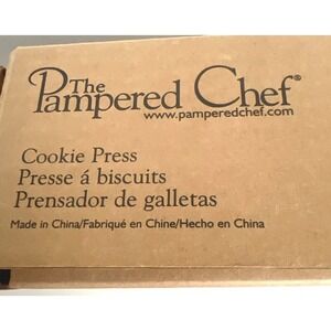 The Pampered Chef Cookie Press With 16 Discs & Recipe Cards